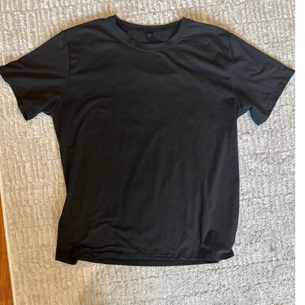 Men's Black Short Sleeve T-Shirt‎ XXL Basic Crew Neck Everyday Casual Top